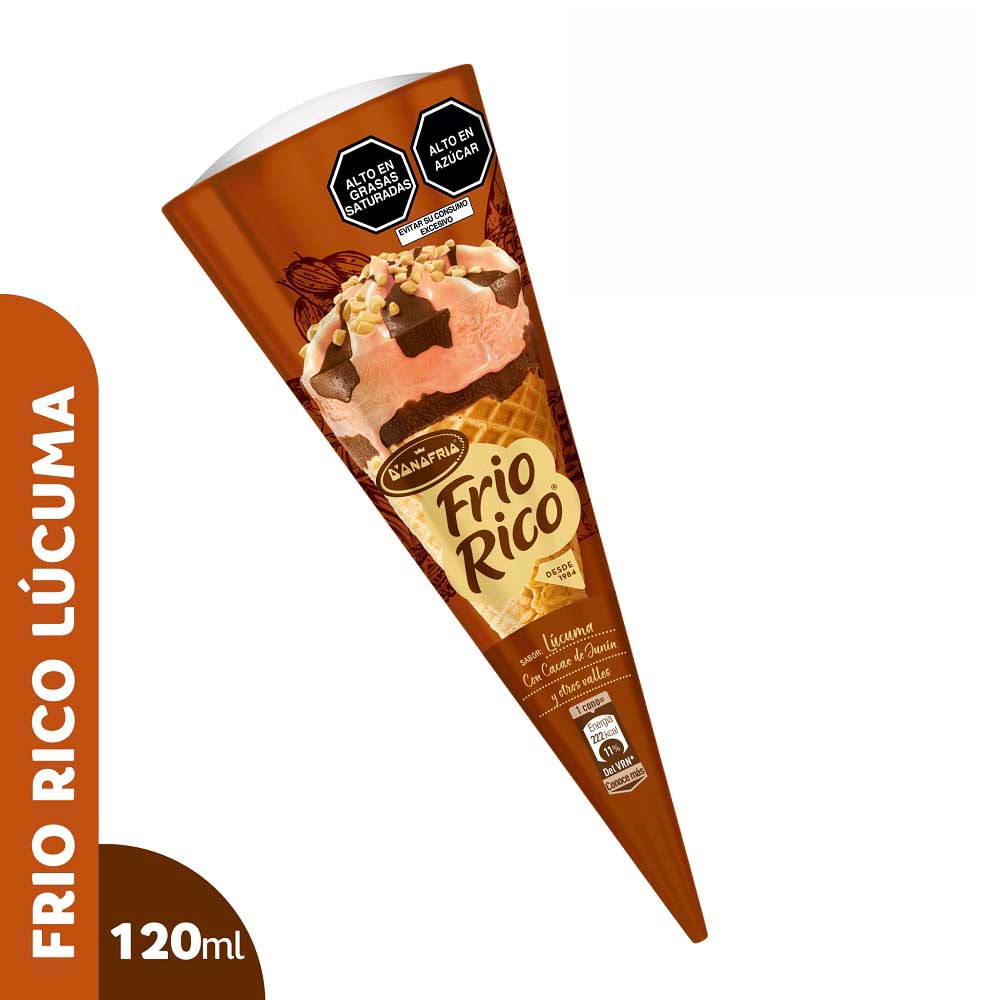Helado en Cono Frio Rico Lúcuma Choco Chips 130ml