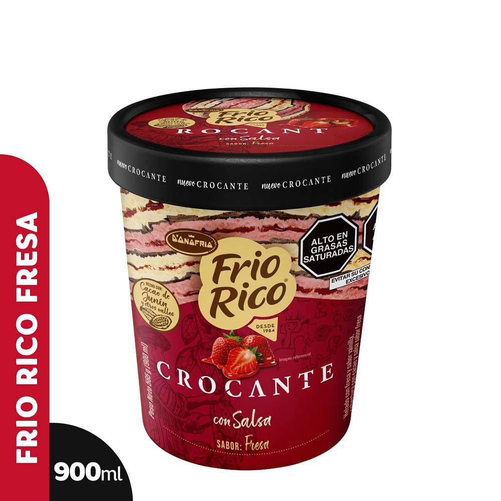 Helado Frio Rico Crocante Fresa de Huaura 900ml