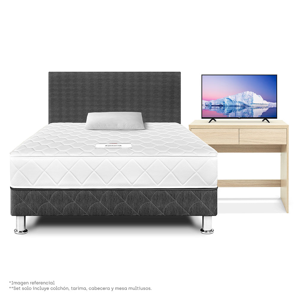 Dormitorio Paraíso Fantasía + Mesa Multiusos 1.5 Plazas