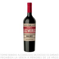 Vino Tinto Orgánico Malbec Finca Las Moras Botella 750ml