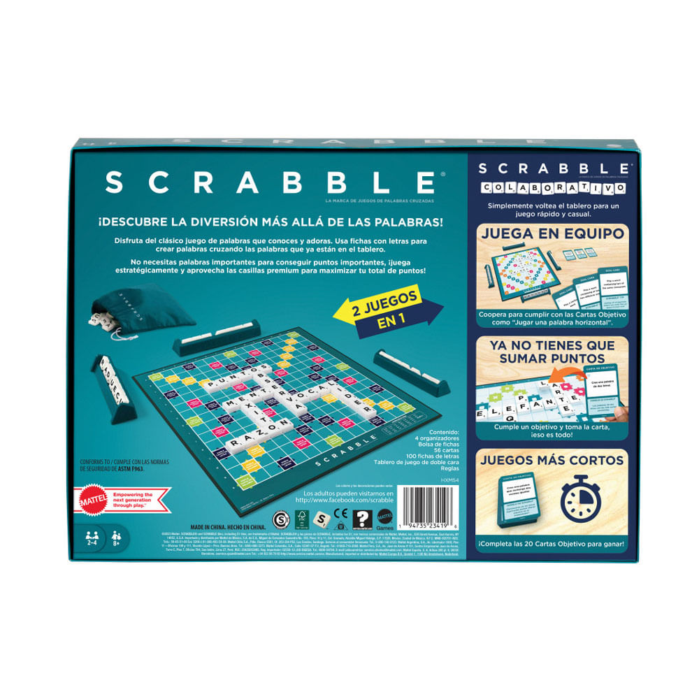 Scrabble Mattel 2 en 1 Colaborativo