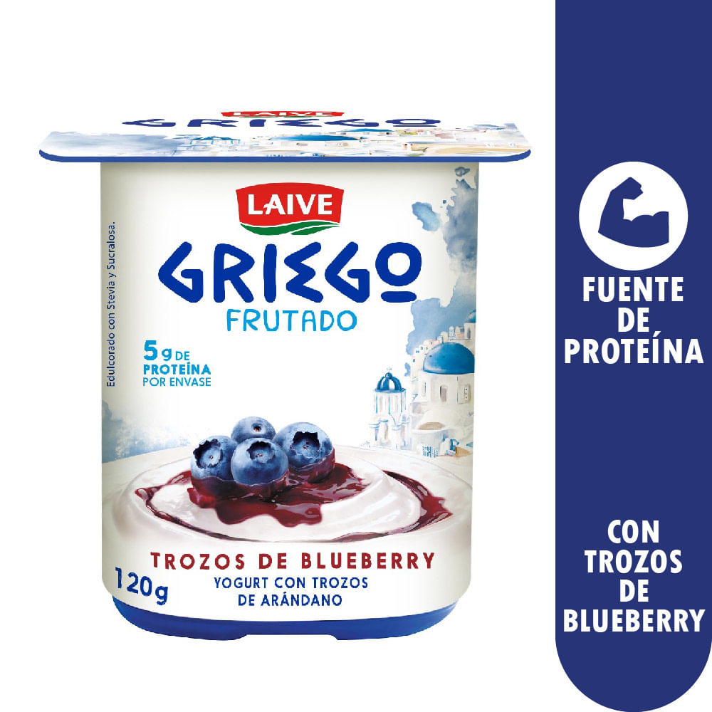 Yogurt Batido con Trozos de Arándano Laive Griego 120g