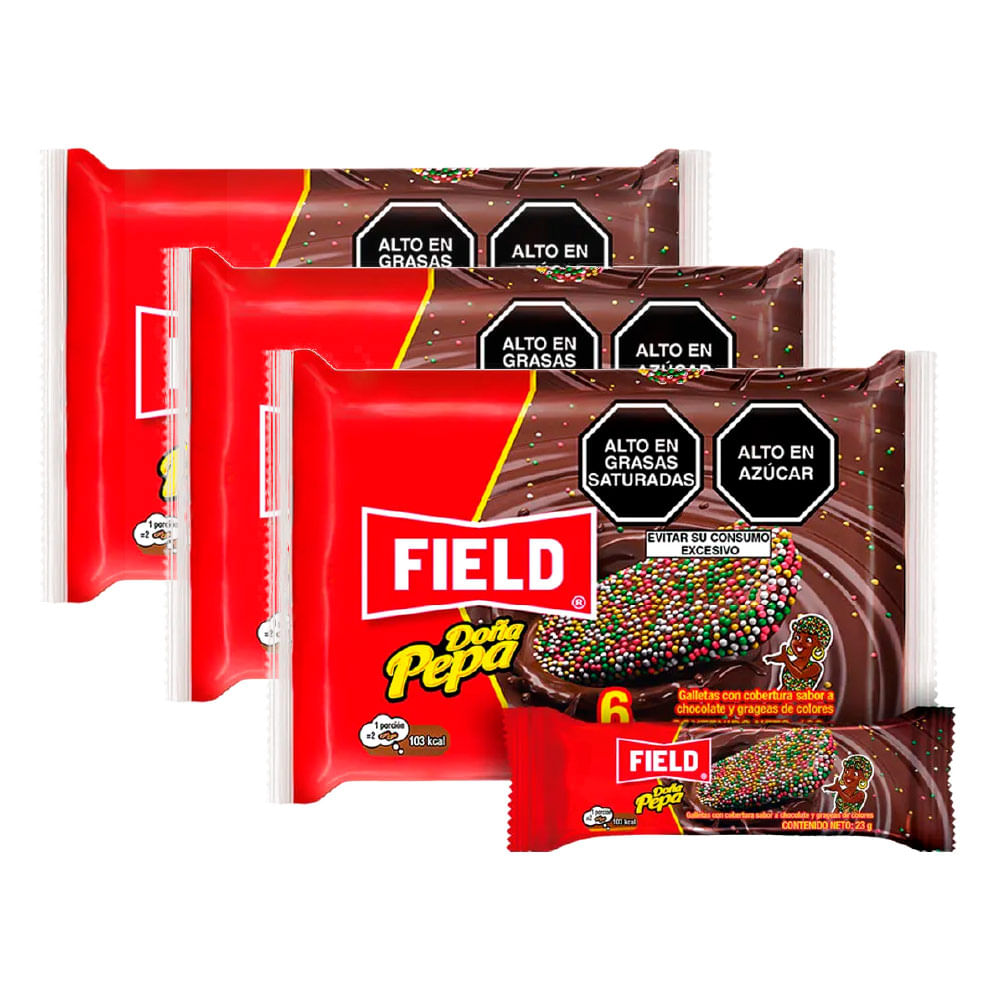 Pack x3 Sixpack Galletas Doña Pepa 23g