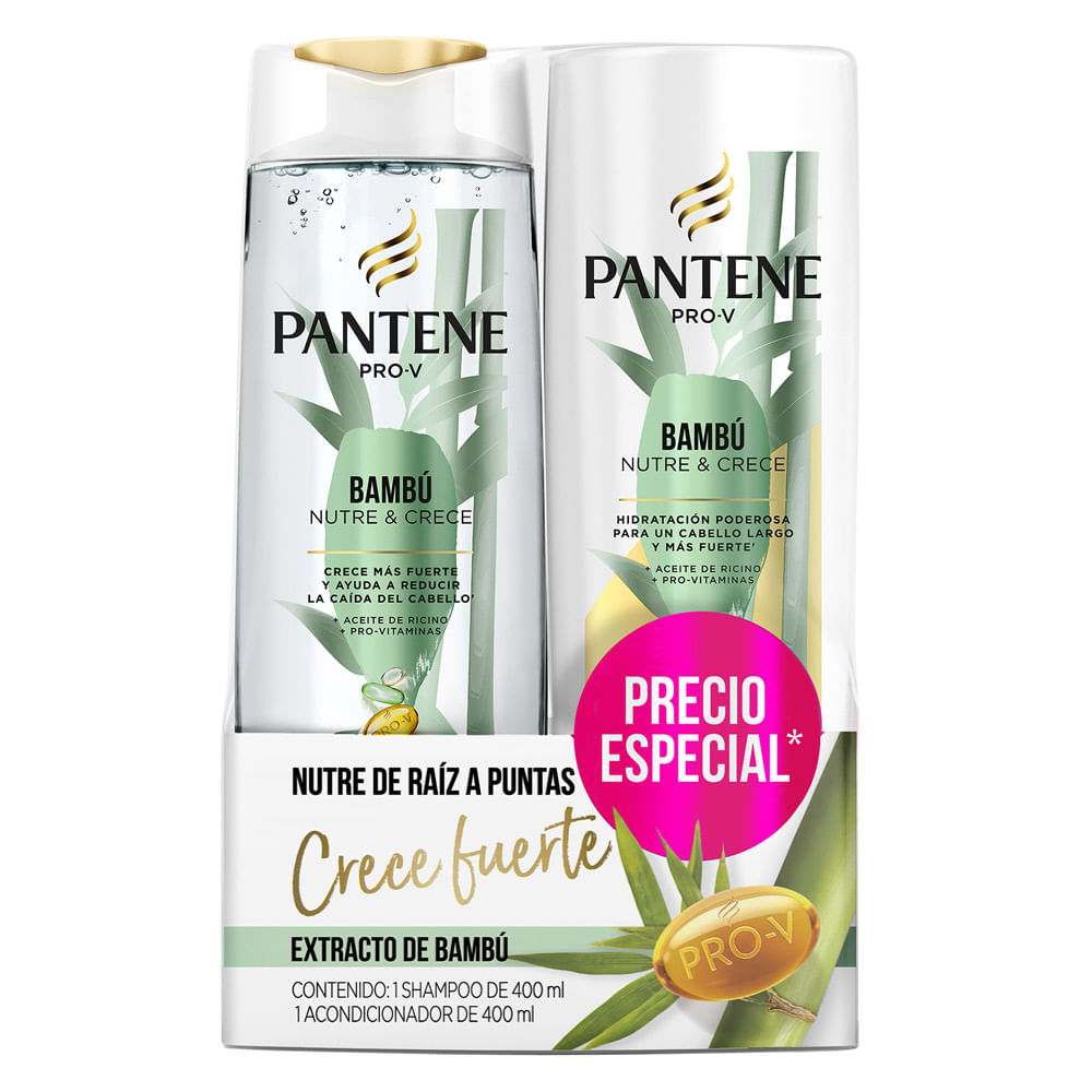 Pack Pantene Pro-V Bambú: Shampoo 400ml + Acondicionador 400ml