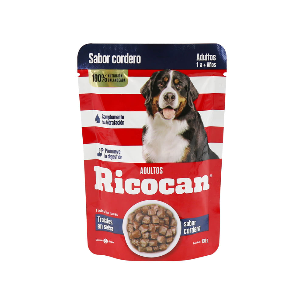 Trocitos en Salsa Ricocan Sabor Cordero 100g