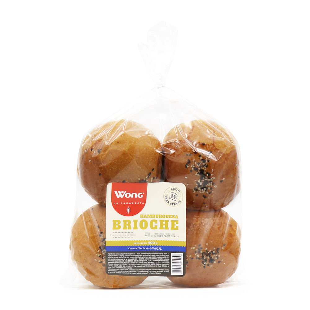 Pan Hamburguesa Brioche Wong 4un