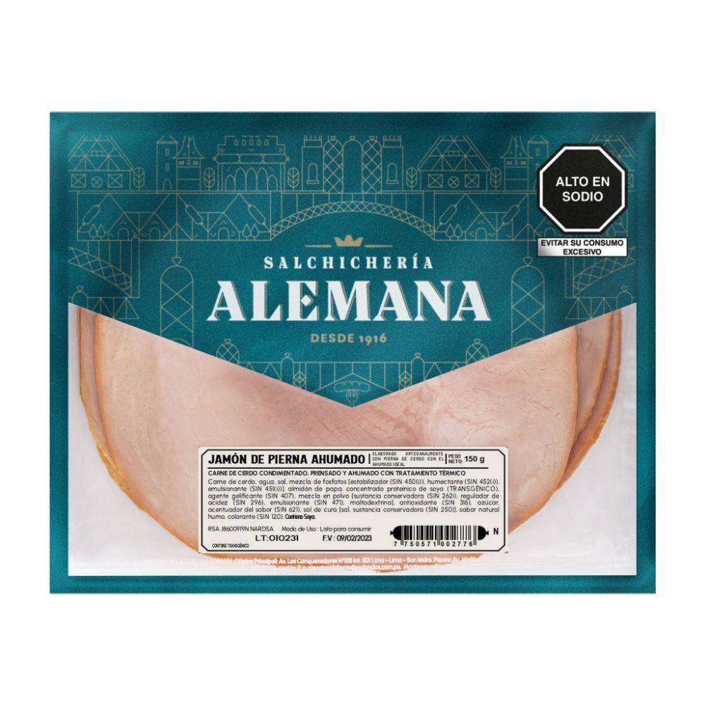 Jamón de Pierna Ahumado Salchichería Alemana 150g