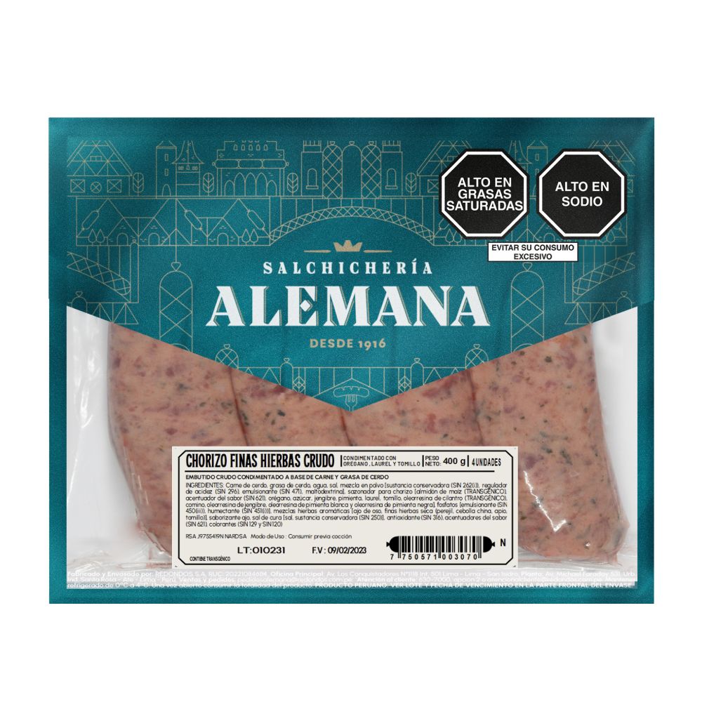 Chorizo Fina Hierbas Salchichería Alemana 400g