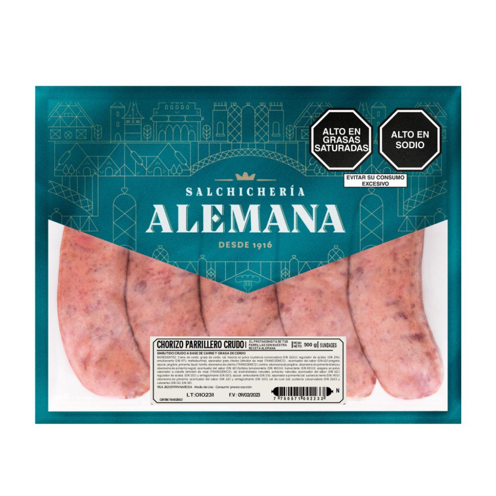 Chorizo Parrillero Salchichería Alemana 500g