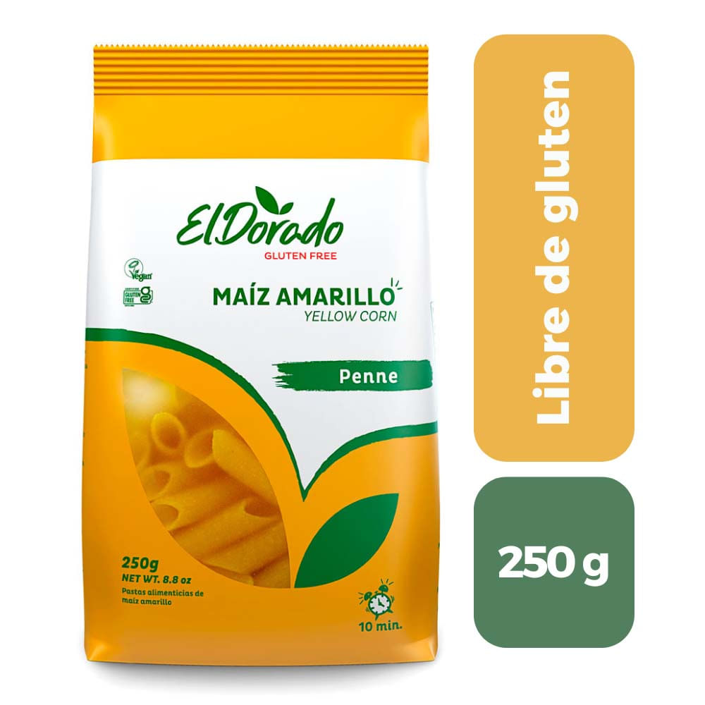 Pasta de Maíz Penne Sin Gluten El Dorado Bolsa 250 g