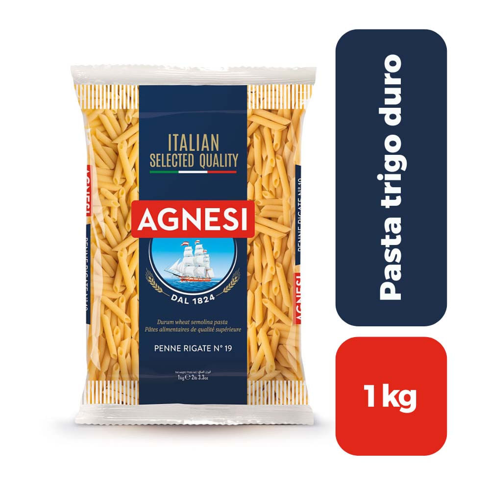 Fideos Penne Rigate Agnesi Bolsa 1 Kg