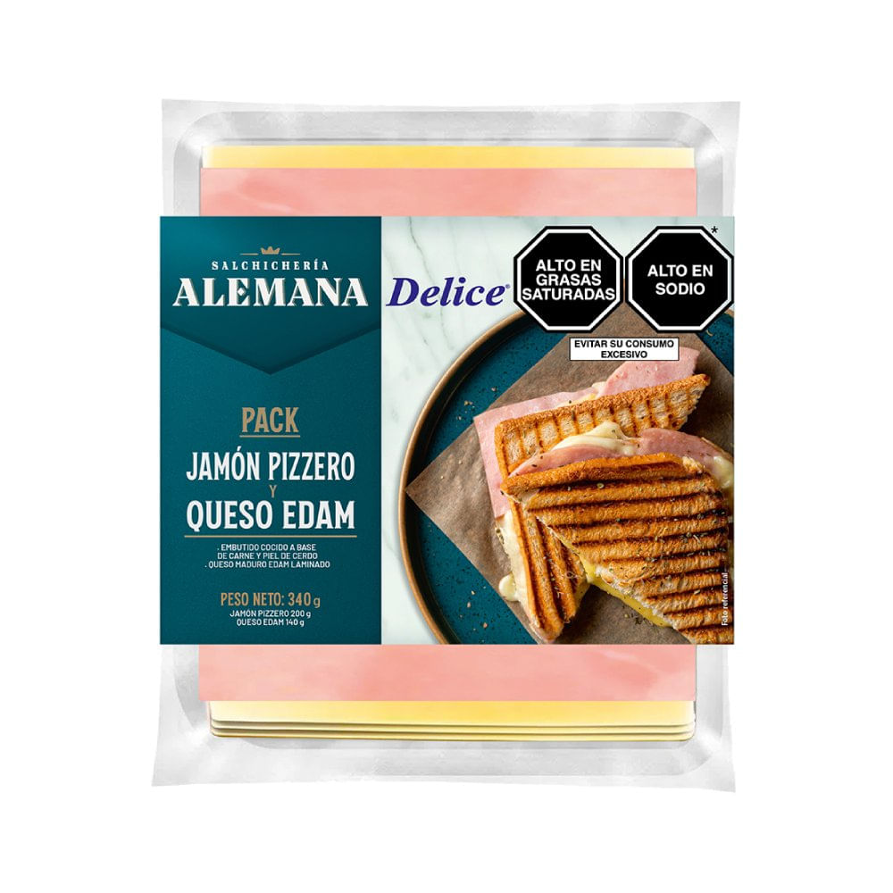 Jamón Pizzero Salchichería Alemana 200g + Queso Edam Delice 140g