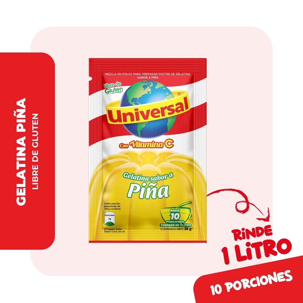 Gelatina Universal de Piña 38g