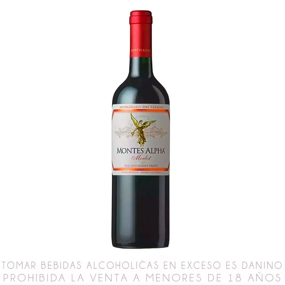 Vino Tinto Merlot Montes Alpha Botella 750ml