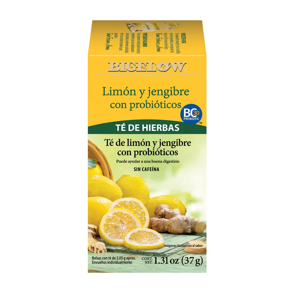 Infusión Herbal Bigelow Lemon Ginger 18un