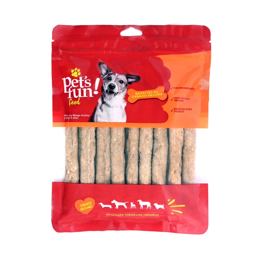 Barritas de ganado Vacuno Pet's Fun 250g