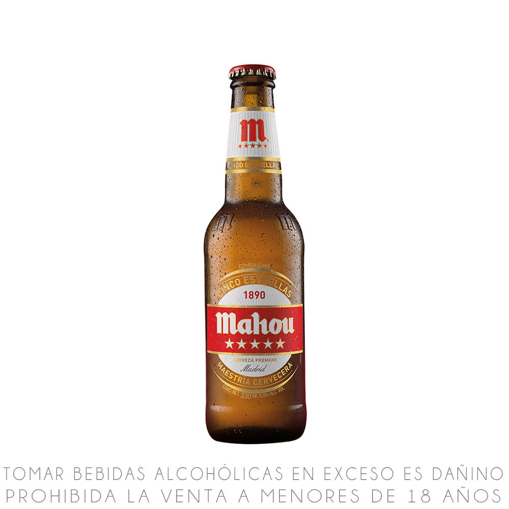 Cerveza Mahou Cinco Estrellas Botella 330ml