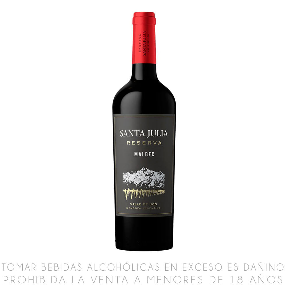 Vino Tinto Malbec Reserva Santa Julia Botella 750ml