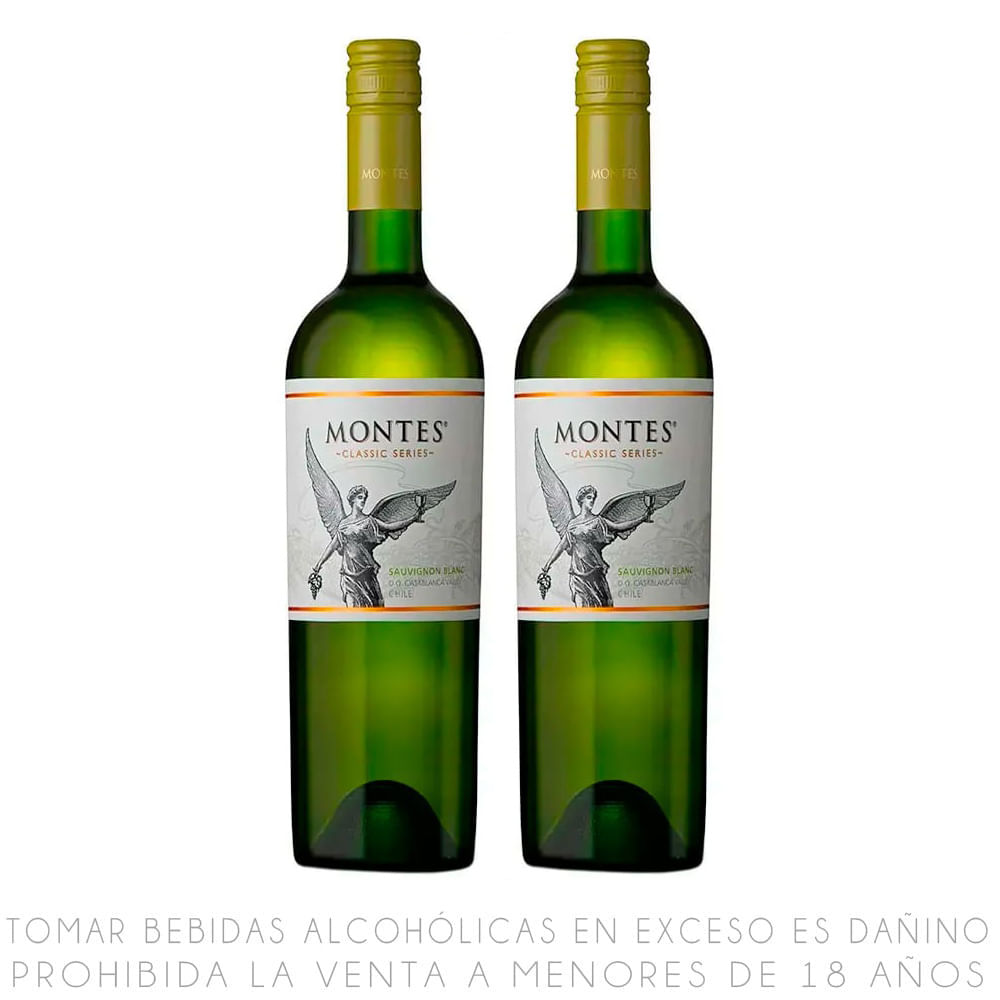 Twopack Vino Blanco Sauvignon Blanc Montes Classic Series Botella 750ml