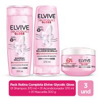 Pack Elvive Glycolic Gloss: Shampoo + Acondicionador + Mascarilla