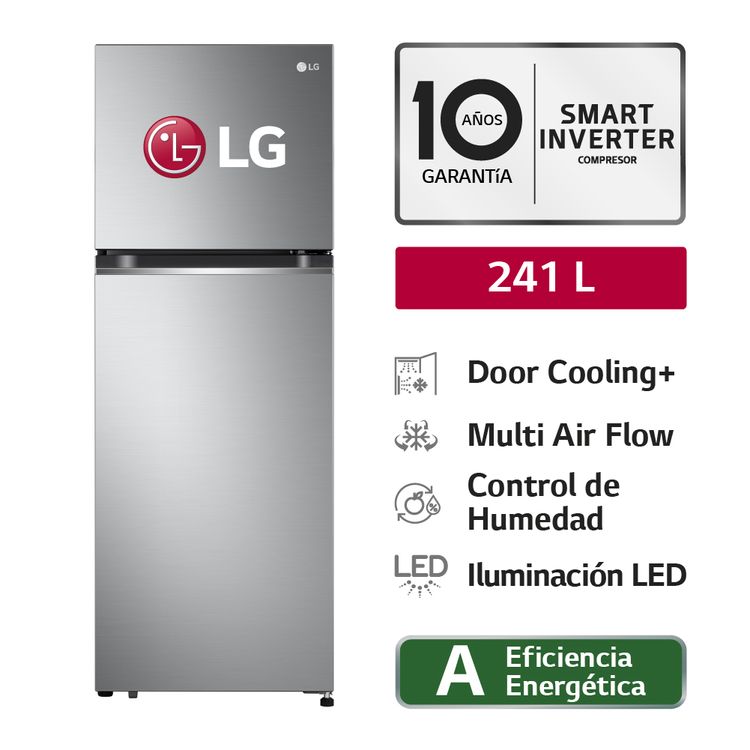 Refrigeradora-Top-Freezer-LG-GT24BPP-241L-Door-Cooling-Plateada-1-351636481