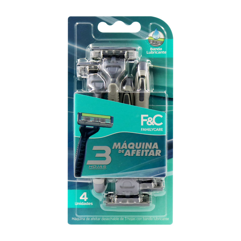 Máquina de Afeitar Desechable Family Care 3 Hojas 4un