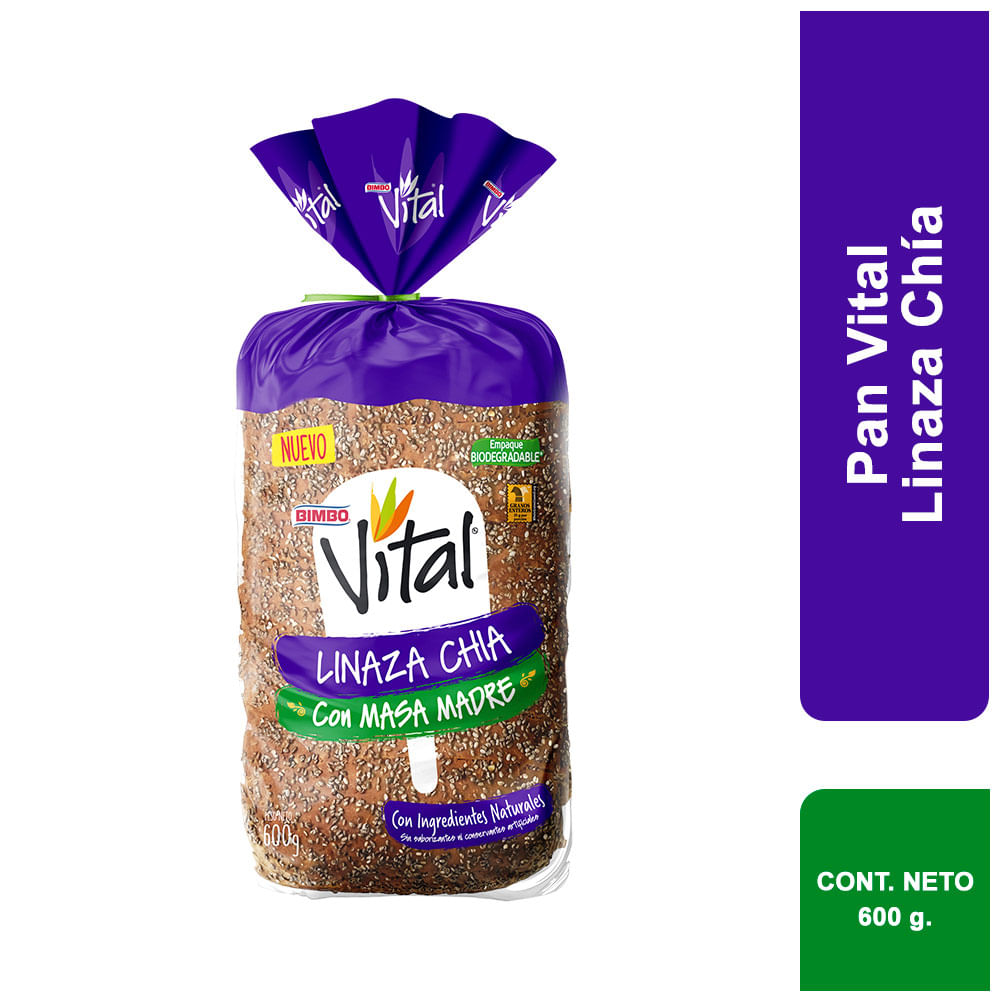 Pan de Molde Multicereal Bimbo Vital Bolsa 600 g