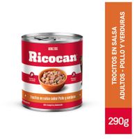 Trocitos en Salsa Ricocan Adultos Pollo y Verduras 290g