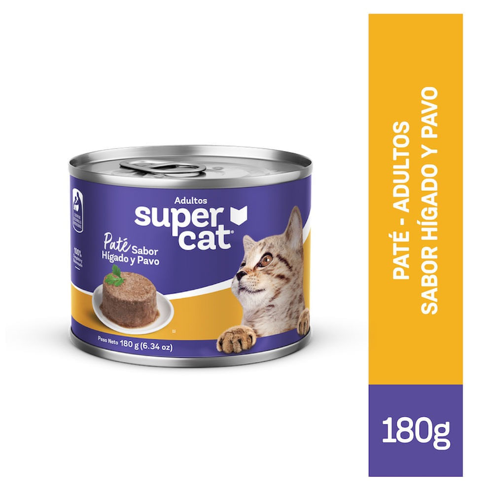 Paté Super Cat Adultos Sabor Hígado y Pavo 180g