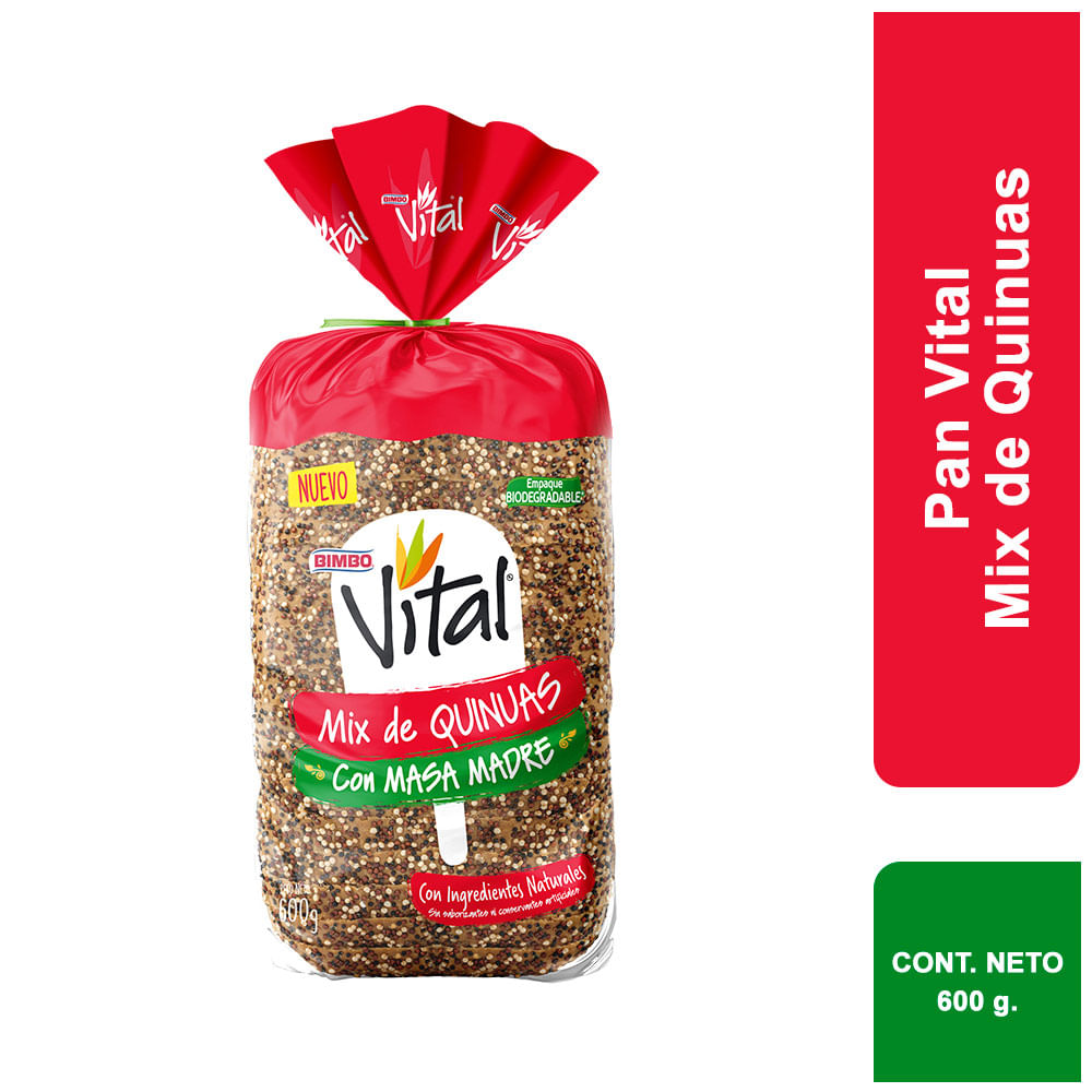Pan de Molde Bimbo Vital Mix de Quinuas 600g