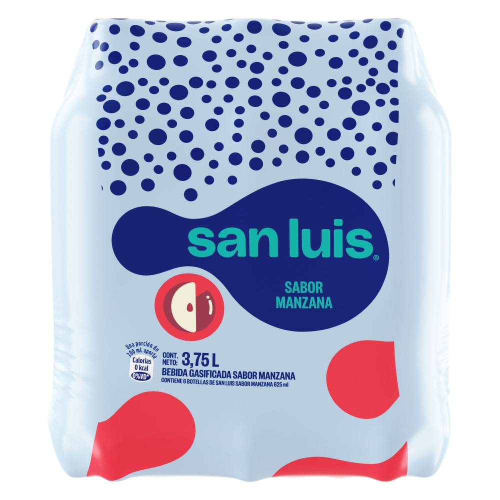 Sixpack Bebida Gasificada San Luis Sabor Manzana Botella 625ml