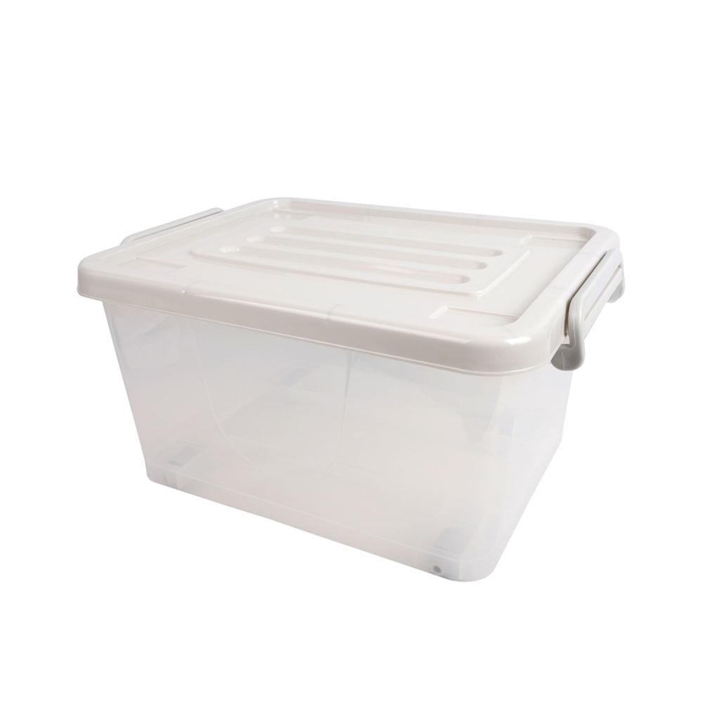 Caja Krea Organizador Rueda Transparente Tapa Color Surtido 26L