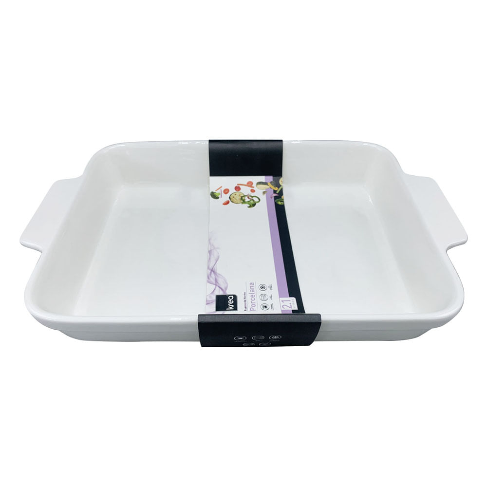 Fuente Krea Porcelana Rectangular con Asas
