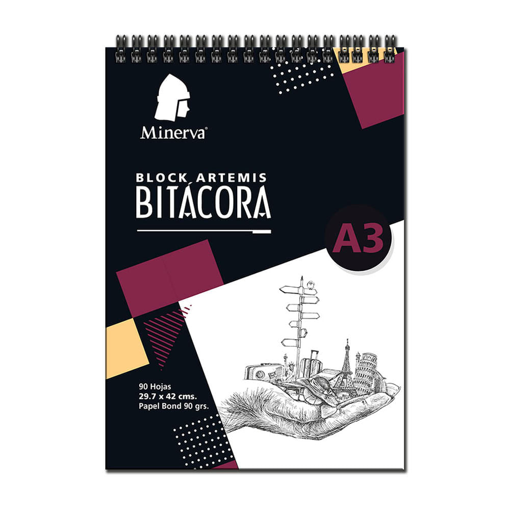 Block Anillado A3 Minerva Bitácora 90 Hojas