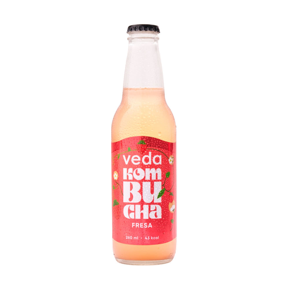 Kombucha Veda Fresa Botella 260ml