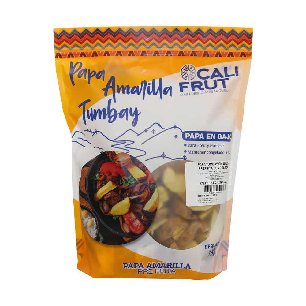 Papa Tumbay en Gajos Pre Frita Congelada Cali Frut 1kg