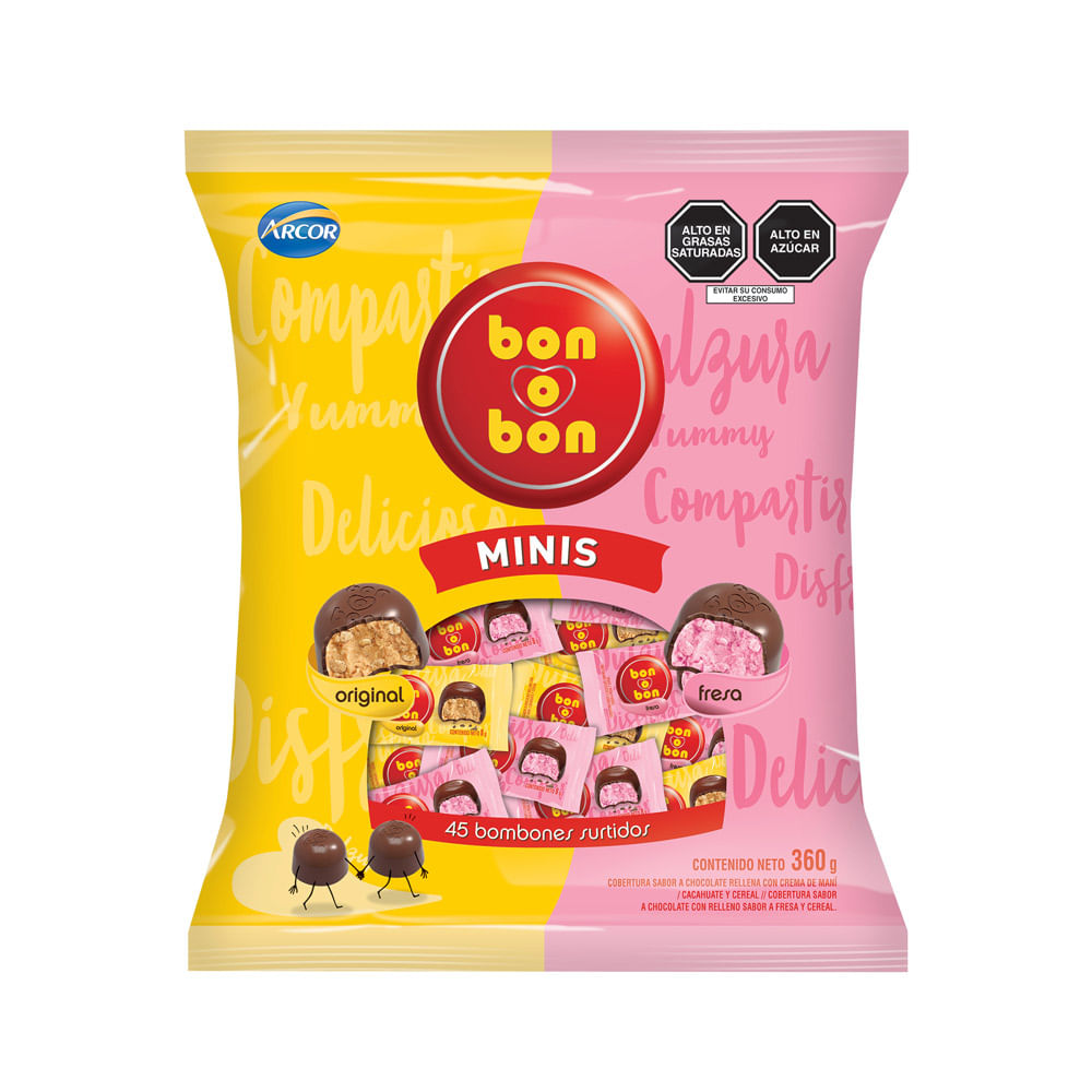 Bombones Mini Bon o Bon Original y Fresa 45un