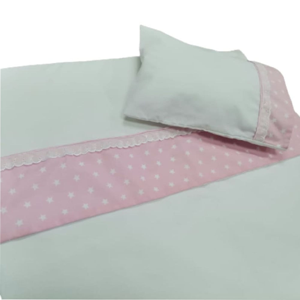 Juego de Sábanas para Pack and Play Maternelle Rosado Estrellas