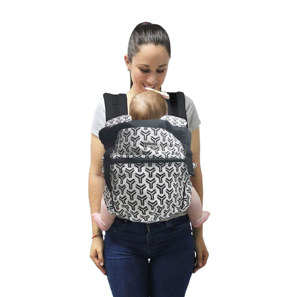 Mochila Ergonómica Evolutiva 4 en 1 Maternelle Negro Rayas