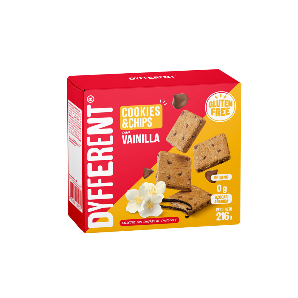 Galletas Dyfferent Cookies & Chips Sabor Vainilla 210g