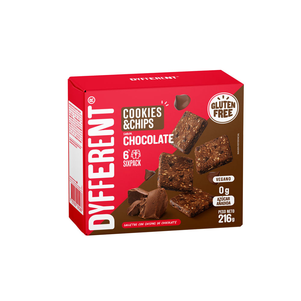 Galletas Dyfferent Cookies & Chips Sabor Chocolate 210g