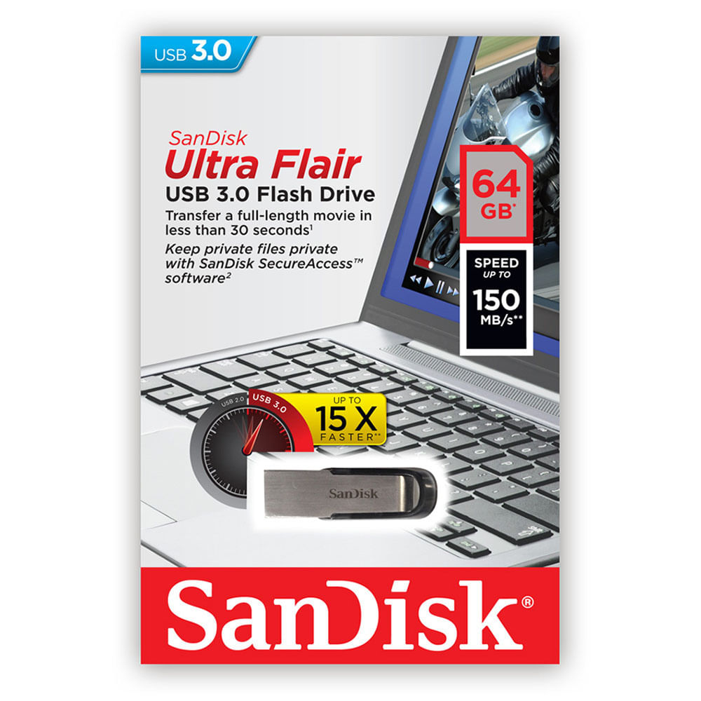 Pendrive Sandisk Cruzer Ultra Flair 64Gb
