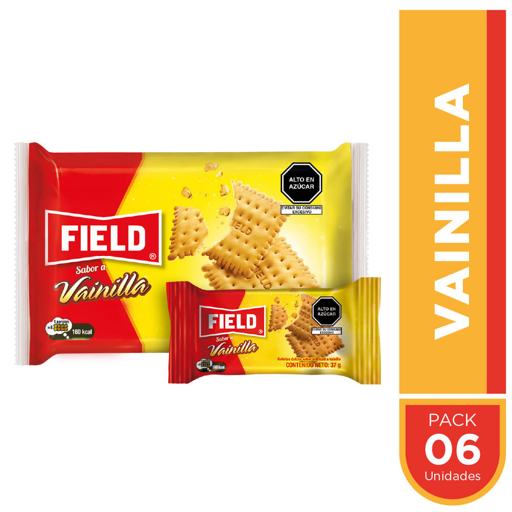 Sixpack Galletas Field Sabor Vainilla 37g
