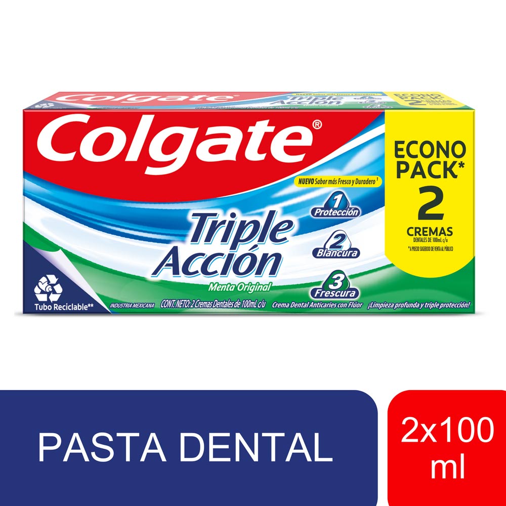 Twopack Pasta Dental Colgate Triple Acción 100ml