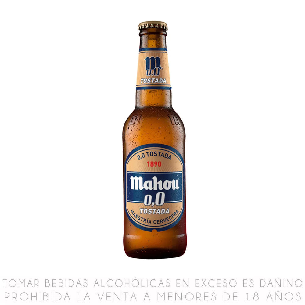 Cerveza Sin Alcohol Mahou 0,0 Tostada Botella 330ml
