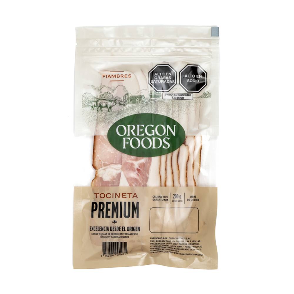 Tocineta Premium Oregon Foods 200g