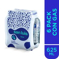 Sixpack Agua de Mesa Con Gas San Luis Botella 625ml
