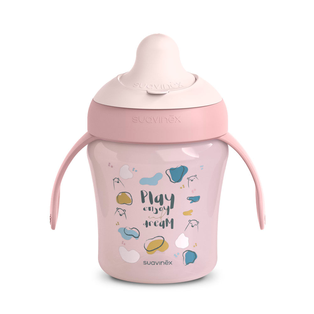 Biberón Taza Second Suavinex Entrenamiento 270ml Oso Rosado