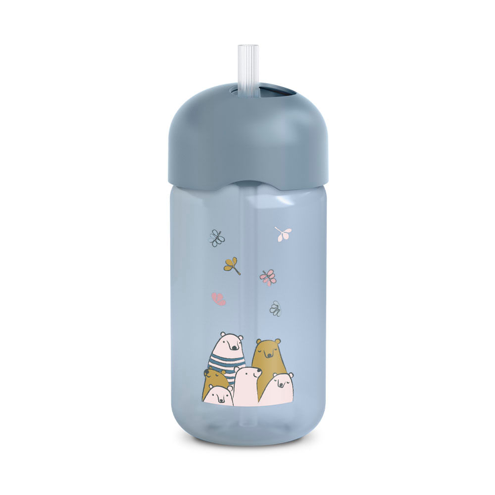 Botella con Cañita Suavinex 340ml Oso Azul