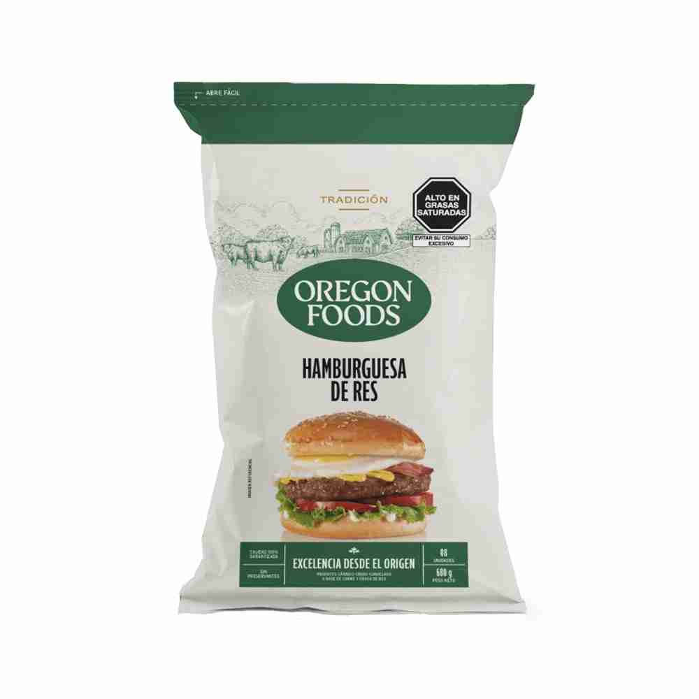 Hamburguesas de Res Oregon Foods 8un